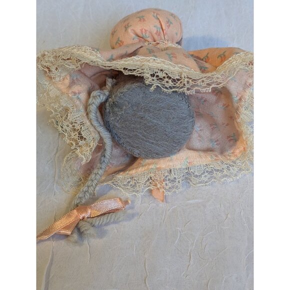 Handmade Granny Mouse Doll Grandma Cloth Cottage Country Core Lace Vtg 5" Tiny - Picture 5 of 14
